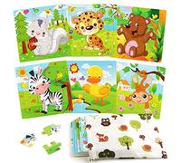 SYNARRY Puzzle Animali Legno Bambini 2 3 4 5 Anni, 6×9 Pezzi Puzzle Animale, Giocattoli Educativi Prescolari Regali