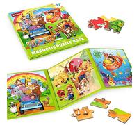 SYNARRY Puzzle Magnetico per Bambini 3 4 5 6 Anni, 20 Pezzi Puzzle Magnetici Animali, Regali Di Giocattoli Da Viaggio per Bambino Bambina