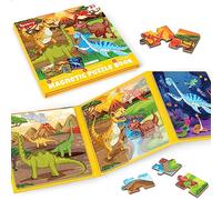 SYNARRY Puzzle Magnetico per Bambini 3 4 5 6 Anni, 20 Pezzi Puzzle Magnetici Dinosauri, Regali Di Giocattoli Da Viaggio per Bambino Bambina