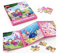 SYNARRY Puzzle Magnetico per Bambini 3 4 5 6 Anni, 20 Pezzi Puzzle Magnetici Unicorno Mermaid Princess, Regali Di Giocattoli Da Viaggio per Bambina