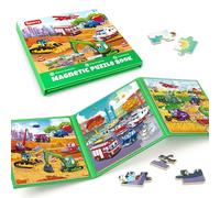 SYNARRY Puzzle magnetico per bambini dai 3 ai 5 anni a tema veicolo | Puzzle da viaggio magnetico da 36 pezzi per bambini dai 4 agli 8 anni, attività di viaggio in aereo auto, veicolo