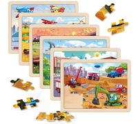 SYNARRY Puzzle Trasporto in Legno Bambini 3 4 5 6 7 8 Anni, 6×60 Pezzi Puzzle Bambino Bambina, Giocattoli Educativi Prescolari Regali