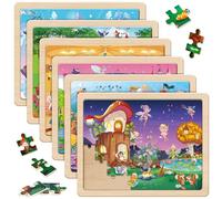 SYNARRY Puzzle Unicorno Princess Legno Bambini 3 4 5 6 7 8 Anni, 6×60 Pezzi Puzzle Bambina, Giocattoli Educativi Prescolari Regali