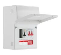 Sync Energy Unità di consumo per caricabatterie EV, 40A 30mA Tipo A RCBO, interruttore principale 100A e SPD tipo 2, bipolare, kit di recinzione per veicoli elettrici, 5 moduli, interni, BG Sync EV