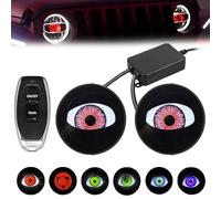 Synced Programmable Devil Eyes Lens with Remote, Devil Eyes Light for Cars, Demon Evil Eye Headlights with Remote, Blazexel Eyes Light 33 Mode Adjustable Eye Pattern for Any Car Model (Flat Style*2)