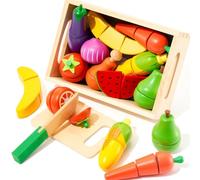 SYNCFUN Cibo Cucina Giocattolo per Bambini Legno,Frutta Verdura Tagliare in Legno,Giochi Accessori Cibo Cucina,Giochi Montessori Cucina Regalo per Bambini 3 4 5 + Anni