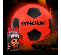 SYNCFUN Pallone da Calcio Luminoso Riflettente Formato Ufficiale 5 Pallone Olografico che si Illumina al Buio per Esterni - Calcio Notturni, Bambini, Adulti - Batterie Extra