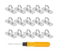 Syncharm 15 Pezzi M5 Acciaio Inossidabile Piastre a Occhiello con 30 Vitis | 45x15x20 mm Gancio da Soffitto,con Due Fori,con Cacciavite a Doppio Uso,per Pareti Appendere Oggett,Vasi da Fiori Sospesii