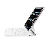 Synchro Bands Magic Keyboard per iPad Pro 13" M4, custodia magnetica con tastiera e trackpad retroilluminato (bianco)