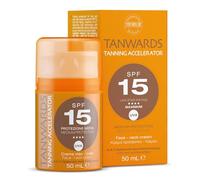 Synchroline - Tanwards Face Cream Acceleratore Abbronzatura Viso 50 Ml Spf 15 Con Tirosina, Eritrulosio, Acido Ialuronico e Msm Protezione Solare Media, Made In Italy