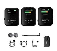 SYNCO G2 A2 2.4G Microfono Lavalier Wireless 1-Trigger-2 150Hz Low-Cut con Display OLED per Smartphone Laptop DSLR Tablet
