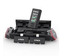 SYNCO G4 Microfono Lavalier Wireless per iPhone7-17/Android/Fotocamera, 2,4 GHz Doppio Canale, Batteria da 20 ore con custodia di ricarica,300 m, Riduzione del rumore per YouTube TikTok Vlog/Streaming