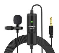 SYNCO Microfono Lavalier, S8 Clip Mic 3.5mm Omnidirezionale 8 Metri Compatibile per Smartphone iPhone/Android, Fotocamera, Tablet, Laptop, Computer, Microfono-Lavalier-Clip-Mic-Cellulare