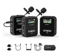 SYNCO Microfono Lavalier Senza Fili, G2 (A2) Sistema Microfonico Lavalier 2.4G con Display TFT per Smartphone Fotocamera DSLR Youtube Live Streaming Vlogging