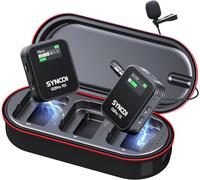 SYNCO Microfono Wireless Lavalier G1(A2) Pro con Charging Case Dual Pack Lapel Mic 150M 8H per DSLR Camera Smartphone Tablet YouTube Video Interview Vlog (1TX+1RX(con display)+charging case)