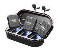 SYNCO Microfono Wireless Lavalier G1(A2) Pro con Charging Case Dual Pack Lapel Mic 150M 8H per DSLR Camera Smartphone Tablet YouTube Video Interview Vlog