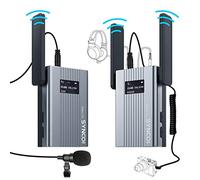 SYNCO Wmic TS Mini Sistema di UHF-Microfono-Lavalier-Wireless-DSLR, 60 Canali Gamma di Trasmissione di 150 m, Compatibile per Fotocamera, Videocamera e Smartphone