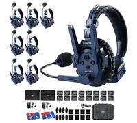 SYNCO Xtalk Master - Sistema di cuffie interfono wireless, 2,4 GHz full-duplex, portata 500 m, connessione senza master, cancellazione del rumore ENC, bassa latenza 45 ms, batteria 15H, controllo APP