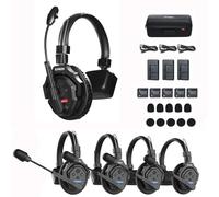 SYNCO XTalk X5 - Cuffie wireless Intercom System,2,4 GHz Full duplex 350 M/1148 FT in tempo reale, 20 ore di autonomia, cuffie telefoniche per comunicazione di squadra tra 5 persone