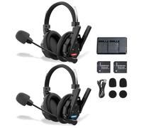 SYNCO XTALK XMAX2 Cuffie Intercom Wireless Doppio Auricolare (2 PCS) | 2.4G Full Duplex, Doppia Antenna, Portata 500m, Batteria 24H, Riduzione del Rumore ENC per Magazzino, Regia, Eventi e Team