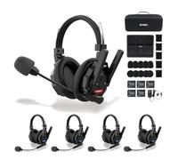 SYNCO XTALK XMax5 Wireless Intercom Cuffie System, 2.4G Full-Duplex Hands-Free Kommunikation 500m 24h Batteria Noise-Cancelling per Magazzino, Video Matrimoniali, Team Startup, Regia ed Eventi