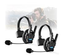 SYNCO XTALK XPRO2 Cuffia Intercom Doppia Antenna per Cinema e Team (2PCS) | 500m/1640ft, 2.4GHz Full-Duplex, AEC Cancellazione Rumore, Monitor 3.5mm, Batteria 24H, per Cantieri, Magazzini, Interviste