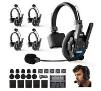 SYNCO XTALK XPRO5 Cuffie Intercom Wireless, Full-Duplex 2.4GHz, 500m di Portata, Riduzione Rumore AEC e Monitoraggio in Tempo Reale per Film e Team di Produzione (5PCS)