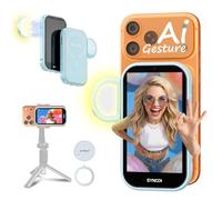 SYNCO XView M4 AI Selfie Monitor Schermo con Luce Magnetica per iPhone e Android, Gesture Control, 4K Zero Latenza, Selfie con Fotocamera Posteriore, Batteria 3h, per Youtube TikTok (Blu)