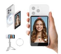 SYNCO XView - Monitor per selfie, schermo magnetico per smartphone per iPhone e Android, fotocamera posteriore wireless, batteria 50 m 3H, con altoparlante per TikTok YouTube Live Stream (rosa)