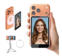 SYNCO XView Monitor Vlog per iPhone 17 - Schermo Selfie Magnetico Wireless 1080P/4K per Fotocamera Posteriore, Portata 50m, Batteria 3 Ore con Altoparlante Integrato per Live Youtube e TikTok (Rosa)