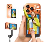 SYNCO XView Vlog Selfie Monitor Schermo con Touchscreen per iPhone 7-17 & Samsung, Wireless Magnetico Telecamera Posteriore, 164FT, Batteria 3H, Altoparlante per YouTube TikTok Live (Nero)