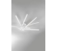 SYNCRO Plafoniera in alluminio verniciato bianco 6 DIFFUSORI ORIENTABILI LED 70W 4900LM - CCT 3000K 4000K 6000K