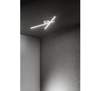 SYNCRO Plafoniera in alluminio verniciato bianco LED 29W 2030LM - CCT 3000K 4000K 6000K 2 diffusori orientabili