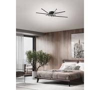 SYNCRO Plafoniera in alluminio verniciato NERO 6 DIFFUSORI ORIENTABILI LED 70W 4900LM - CCT 3000K 4000K 6000K