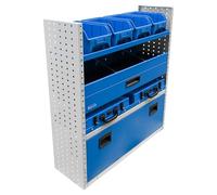 Syncro System Kit scaffalatura furgone Berlingo Partner Kangoo Ducato Boxer Jumper Transit Sprinter - cassetto VisionBox 2 valigie antina vano passa-ruota 101x108x31 cm