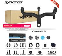 Syncros Creston IC SL Manubrio in carbonio Routing interno Manubrio per bicicletta da strada Di2 Nero opaco Cabina integrata con supporto