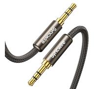 SYNCWIRE Cavo AUX da 3,5 mm intrecciato in nylon (1 m, audio Hi-Fi), adattatore di ingresso audio maschio-maschio per cuffie, auto, stereo domestico, altoparlante, iPhone, iPad, iPod, Echo & Plus