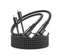 SYNCWIRE Cavo di ricarica USB C a USB C, confezione da 2 cavi di ricarica rapida Type C da 2m e 60 W, cavo intrecciato in nylon per Serie iPhone 15, Samsung Galaxy S24, iPad, MacBook Nero