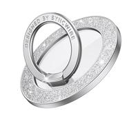 SYNCWIRE Ring Series Stand Single Glitter Ring Holder, Silver Glitter. Supporto Magnetico MagSafe, Rotazione a 360°, Anello Compatibile con iPhone 16 Pro Max, 15, 14, 13 e Tutti gli Altri