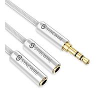 SYNCWIRE Sdoppiatore Cuffie Doppio Jack - Audio Splitter Jack 3,5 mm Maschio a 2 Femmina Splitter Adattatore per Cuffia Auricolare, Smartphone, Tablet, Argento