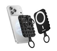 Syncwire Supporto Anello Magnetico in Silicone con Ventosa Forte per Custodia MagSafe - Anello Porta Cellulare per iPhone/Android, Mani Libere, Selfie, Video & TikTok, Nero