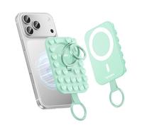 Syncwire Supporto Anello Magnetico in Silicone con Ventosa Forte per Custodia MagSafe - Anello Porta Cellulare per iPhone/Android, Mani Libere, Selfie, Video & TikTok, Verde