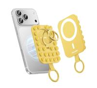 Syncwire Supporto Anello Magnetico in Silicone con Ventosa Forte per Custodia MagSafe - Anello Porta Cellulare per iPhone/Android, Mani Libere, Selfie, Video & TikTok, Giallo