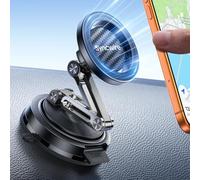 SYNCWIRE Supporto Auto MagSafe, Magnetico Potente, Ventosa A Vuoto Sostituibile (Cruscotto/Parabrezza), 3 Assi, 360°, Pieghevole, Per iPhone 17-12 Pro/Max/Plus, Look Carbonio