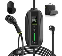 SYNCWIRE Tipo 2 Schuko Auto Elettrica 7,5m Portatile EV Charger 6/8/10/13/16A Corrente Regolabile Mobile Stazione Ricarica Display LCD IP65 Wallbox Supporto