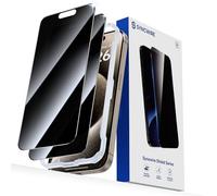 SYNCWIRE Vetro iPhone 15 Pro per la privacy a copertura totale per 6.1''[2-Pack], Vetro temperato antispia True 28° infrangibile con bordo nero [Installazione facile] [Durezza 9H] [Touch sensibile]