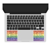 SYNERLOGIC (1 set) Mac OS + Word/Excel (for Mac) Shortcuts Stickers Bundle | No-Residue Laminated Vinyl Cheatsheet MacBook Keyboard Stickers 83 x 83 mm (Rainbow, 1 set)