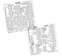 SYNERLOGIC (1 set) Mac OS + Word/Excel (per Mac) Shortcuts Stickers Bundle | No-Residue Laminated Vinyl Cheatsheet MacBook Keyboard Stickers 83 x 83 mm (trasparente/nero, 1 set)