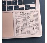 SYNERLOGIC (2 pezzi) Word/Excel (per Mac) - Stickers per tastiera | No-Residue Laminated Vinyl Cheatsheet MacBook Keyboard Stickers 83 x 83 mm (trasparente/nero, 2 pezzi)