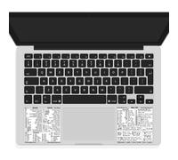 Synerlogic (2 set) Mac OS + Word & Excel Shortcuts Cheat Sheet Sticker Bundle | Quick Reference Keyboard Shortcut Stickers | Word Excel Shortcuts Sticker MacBook (bianco/2)